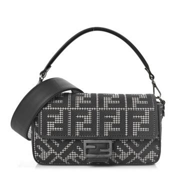 fendi houndstooth baguette|FENDI Wool Vitello King Houndstooth FF Embroidered Baguette .